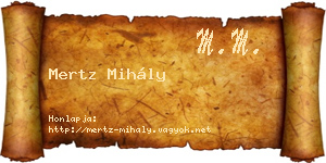 Mertz Mihály névjegykártya